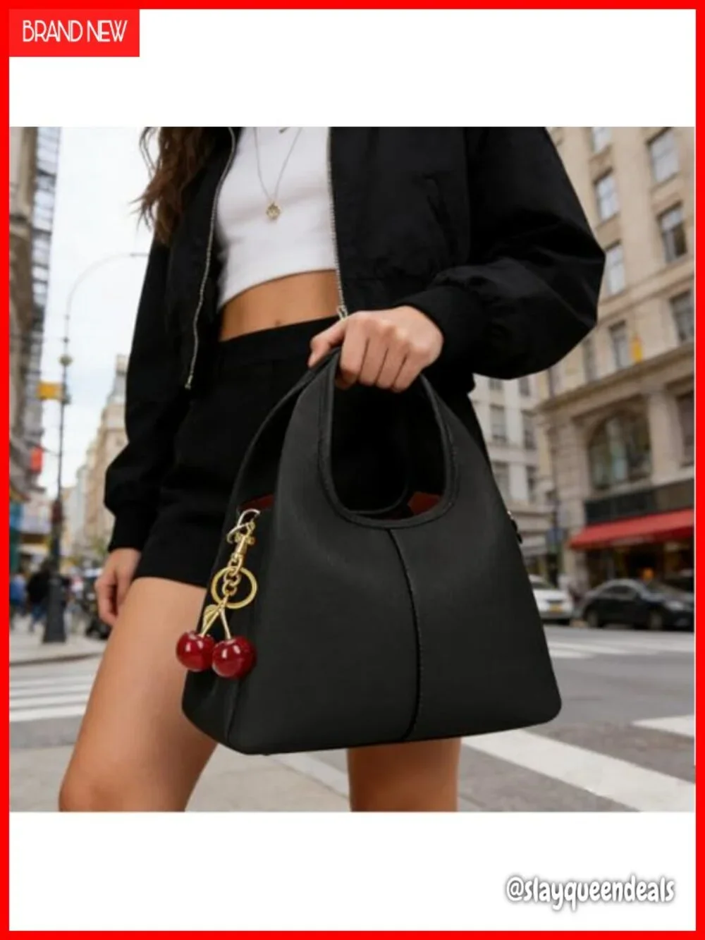 Faux Leather Hobo Satchel Crossbody Handbag with Adjustable Strap